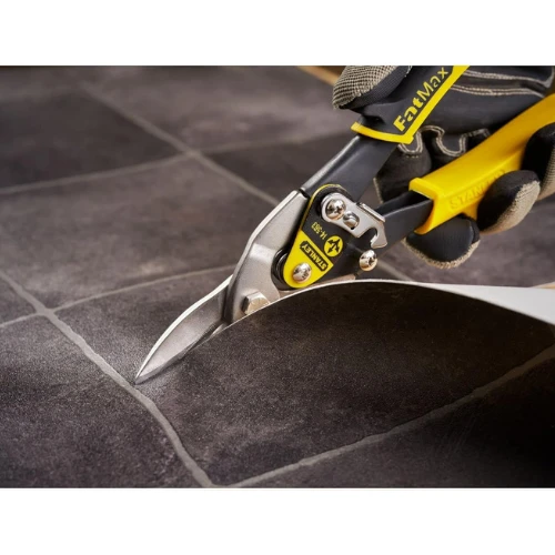 Stanley 2-14-563 "MaxSteel" straight Aviation Snips, 9.84", Black/Yellow