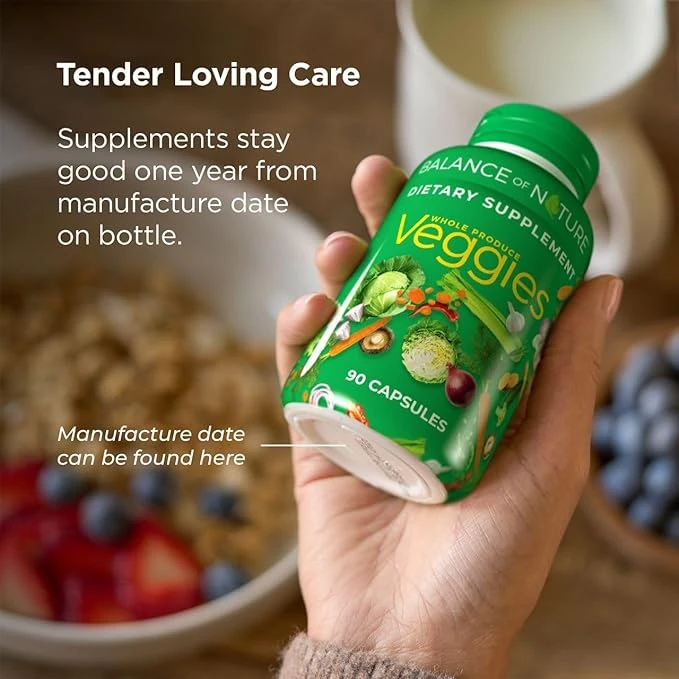 Balance of Nature Fruits and Veggies - Whole Food Supplement with Superfood for