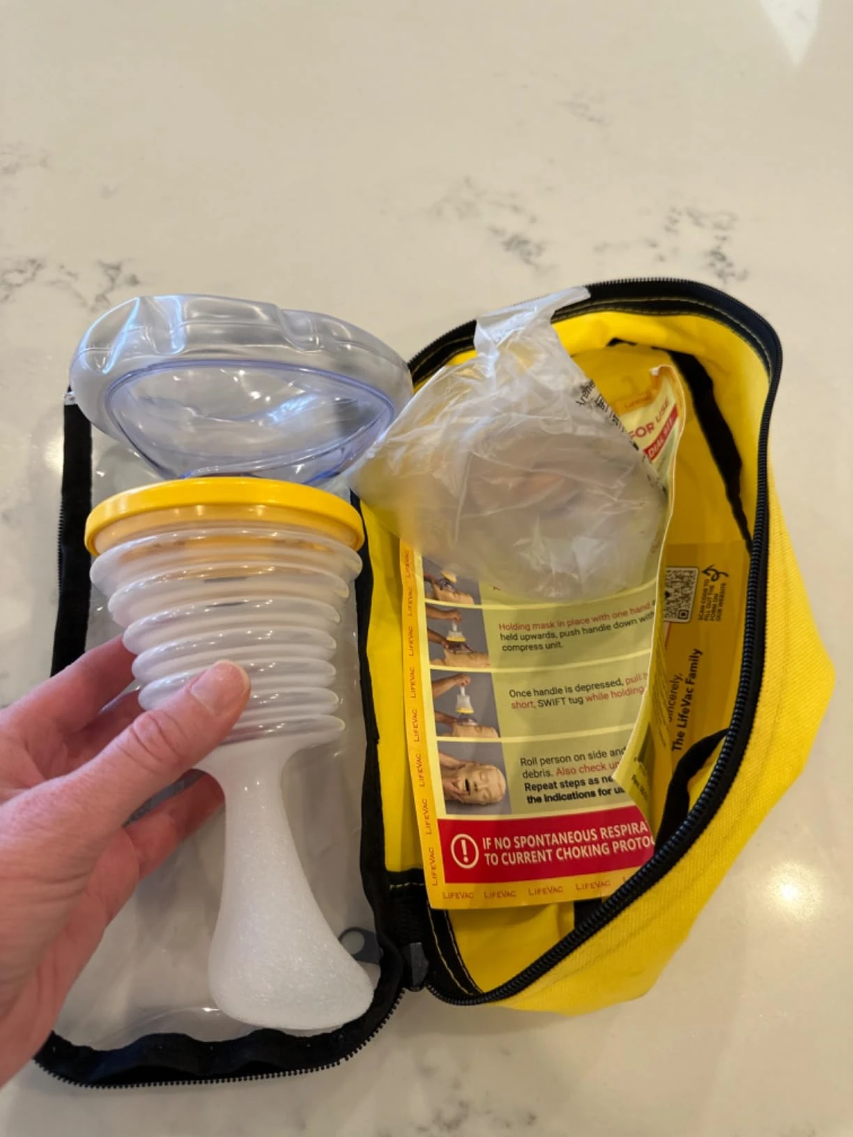 LifeVac Yellow Travel Kit - Portable Suction Rescue Device, First Aid Kit for Ki