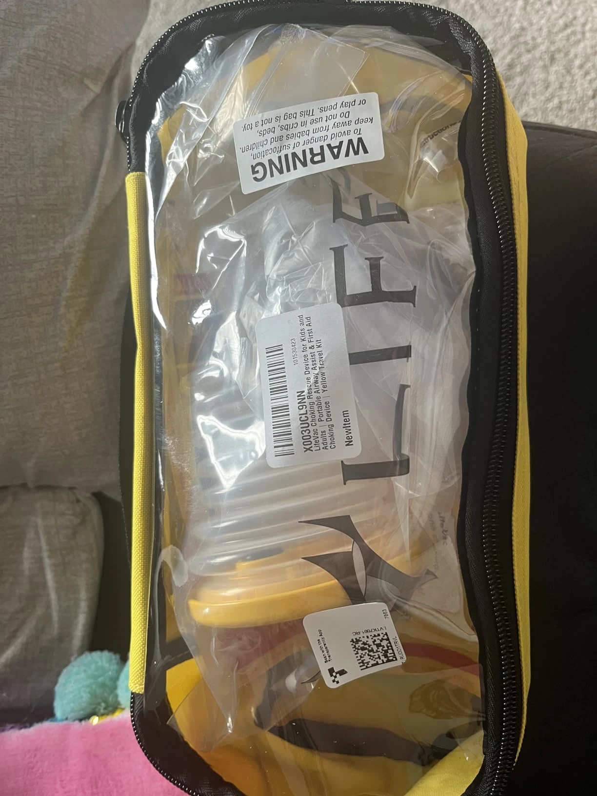 LifeVac Yellow Travel Kit - Portable Suction Rescue Device, First Aid Kit for Ki