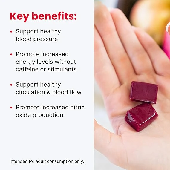 humanN SuperBeets Heart Chews - Nitric Oxide Production and Blood Pressure Suppo