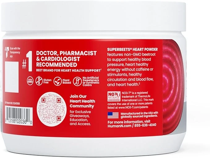HumanN SuperBeets - Beet Root Powder - Nitric Oxide Boost for Blood Pressure, Ci