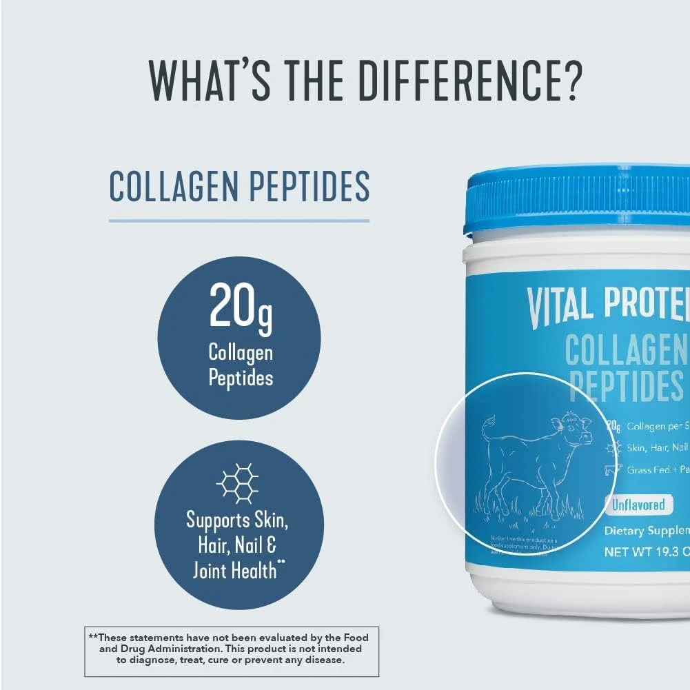 Vital Proteins Collagen Peptides Unflavored - 27 servings - 547g (19.3 Oz) (pack