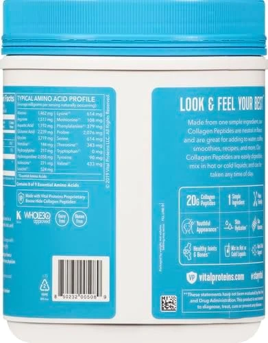 Vital Proteins Collagen Peptides Unflavored - 27 servings - 547g (19.3 Oz) (pack