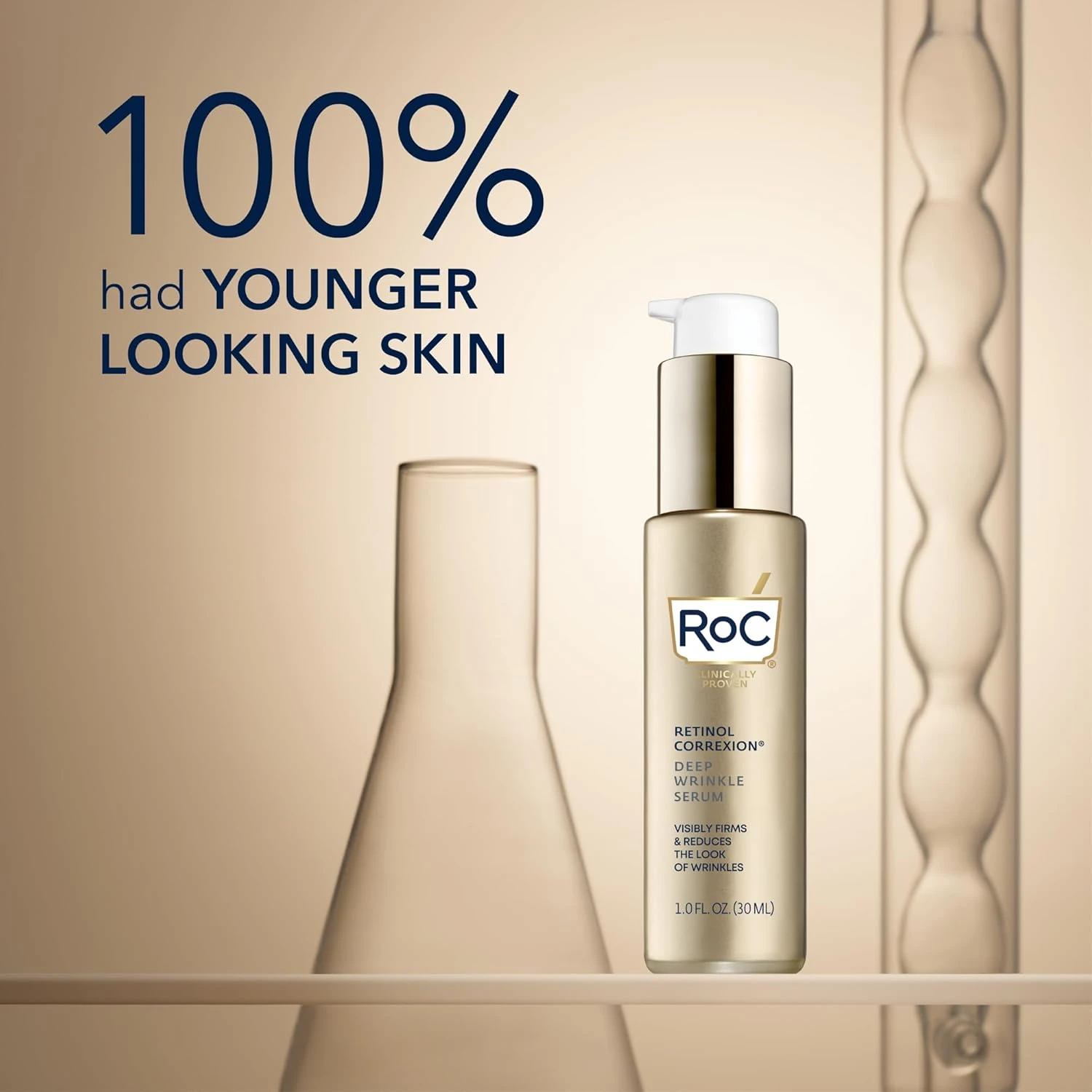 RoC Retinol Correxion Deep Wrinkle Facial Serum, Anti-Wrinkle Treatment Made wit