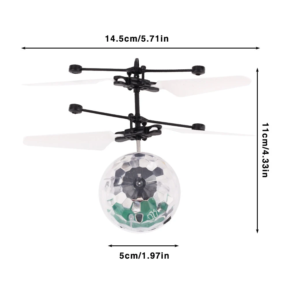 Mini Gesture Sensing Levitation Flying Led Light Crystal Ball RC Helicopter Kids