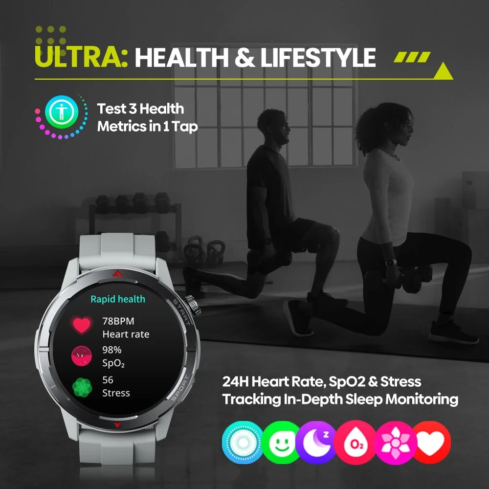 Zeblaze Stratos 3 Ultra Smart Watch - 1.43" AMOLED, GPS Dual Brand, 5 ATM & IP69