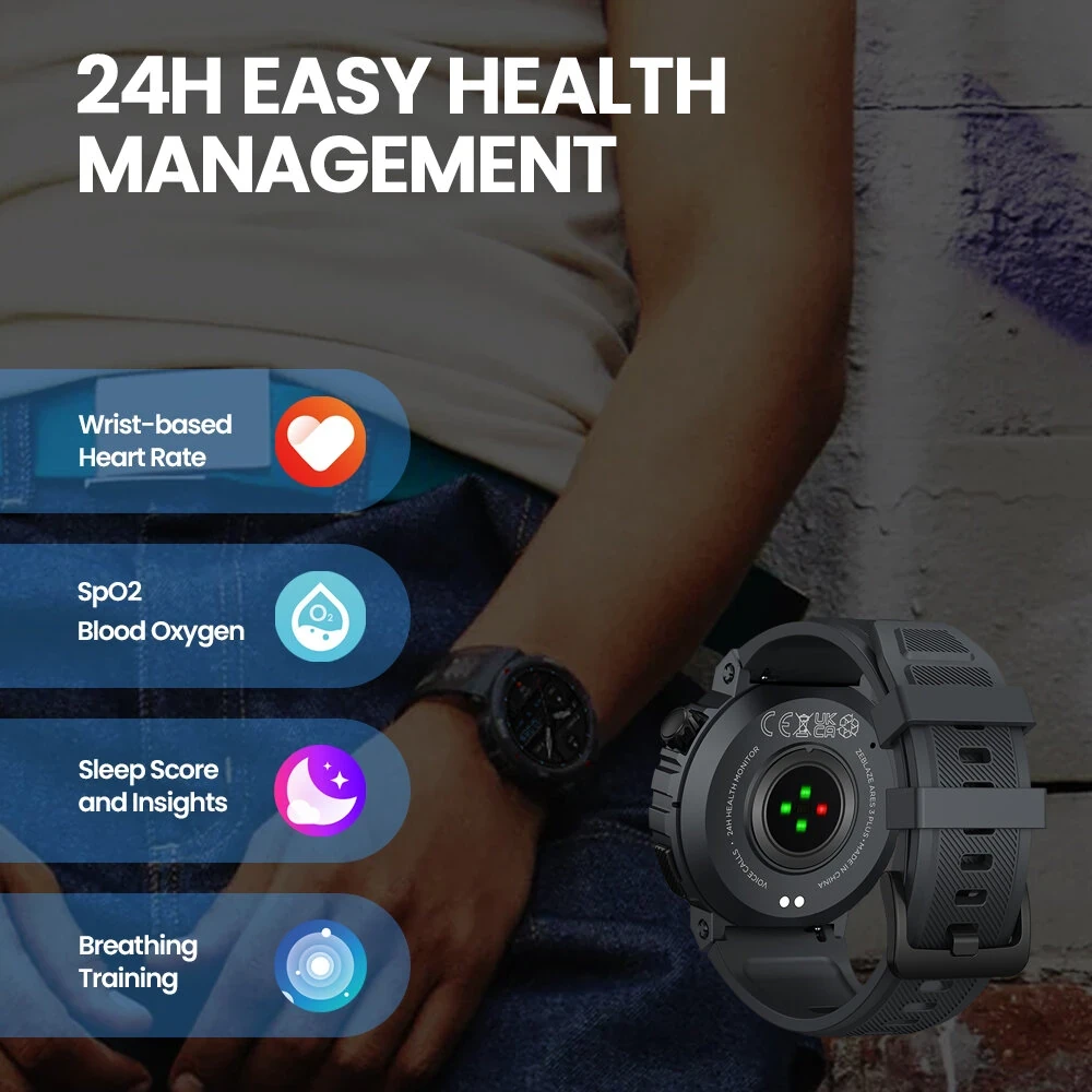 Zeblaze Ares 3 Plus Smart Watch - 1.43" AMOLED, Stainless Steel, IP68