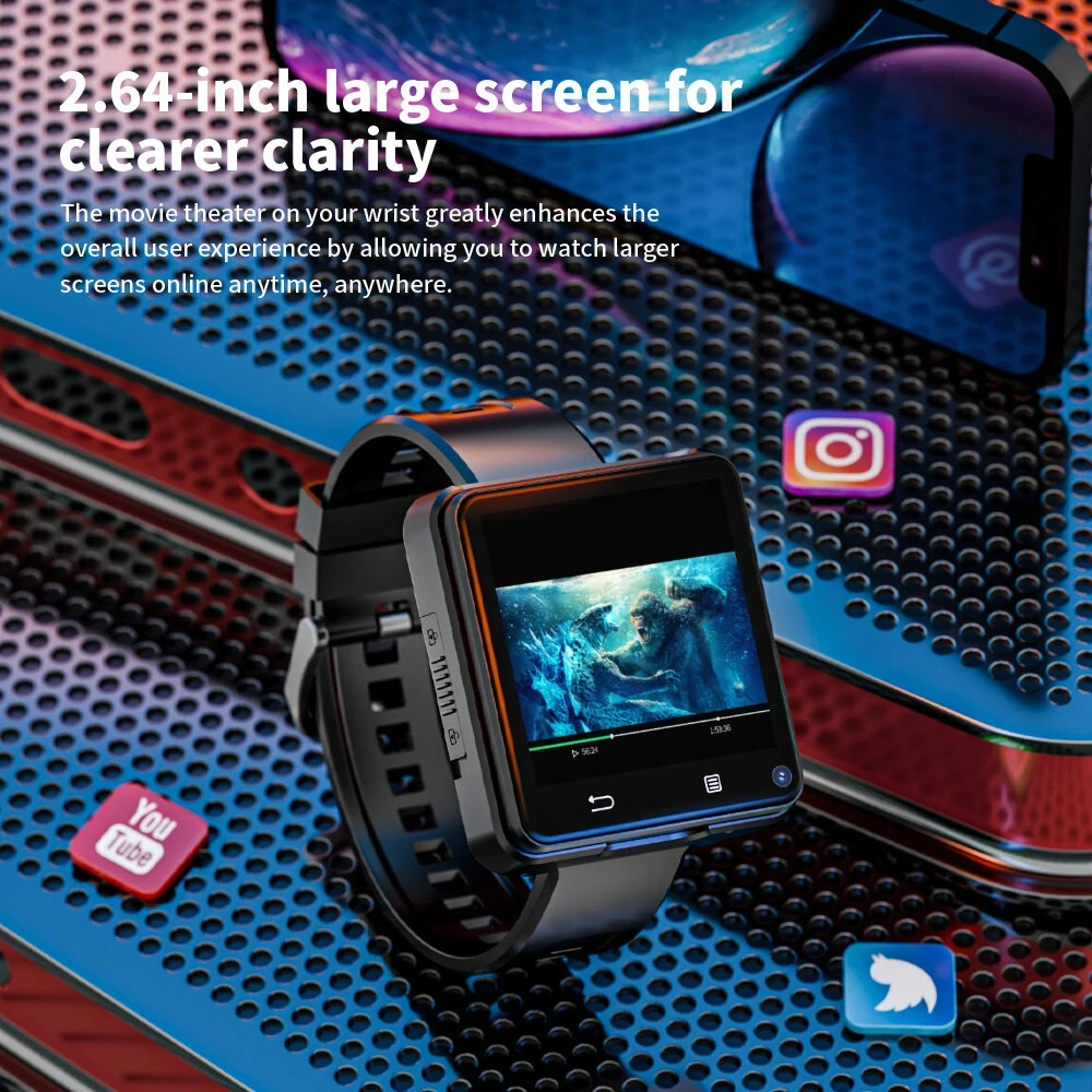 LOKMAT APPLLP 2 MAX Smart Watch - 2.64" HD, 4G Android, Detachable, GPS, Dual Ca