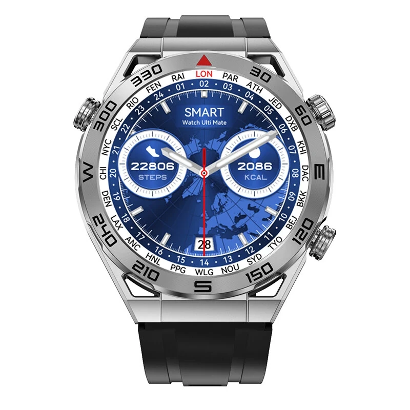 DT Ultra Mate Smart Watch - 1.5" HD Screen, Bluetooth Call, PPG+ECG, GPS, NFC, I
