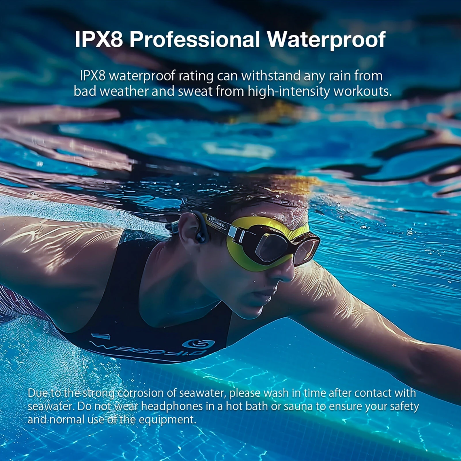 BlitzWolf BW-BTS9 Bone Conduction Earbuds - 32GB Memory, IPX8 Waterproof, Sports