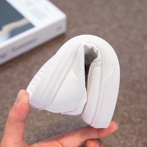 Stylish White Kids Shoes with Velcro Closure