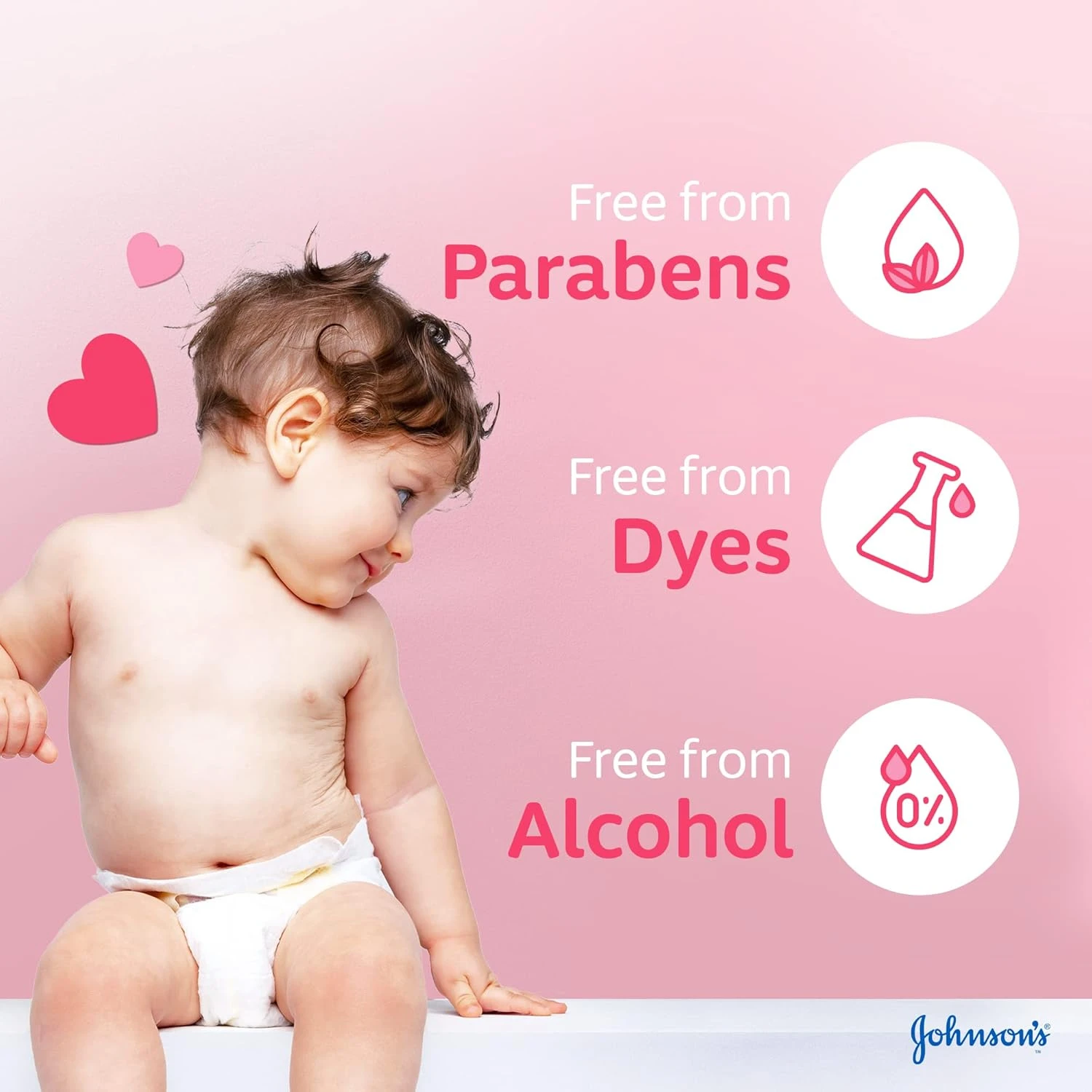 Johnson’s Pure Cotton Makeup Pads, Pack of 3x80 Rounded Pads, Crafted from Pure