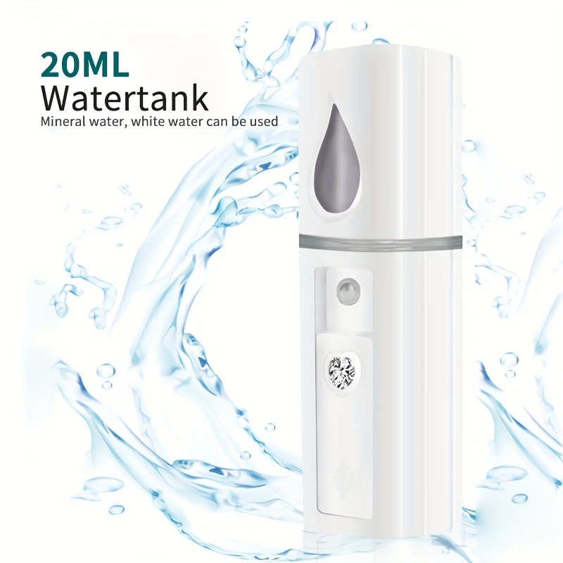 Portable Nano Mist Hydrator with Mirror USB Rechargeable Moisturizing Face Sp