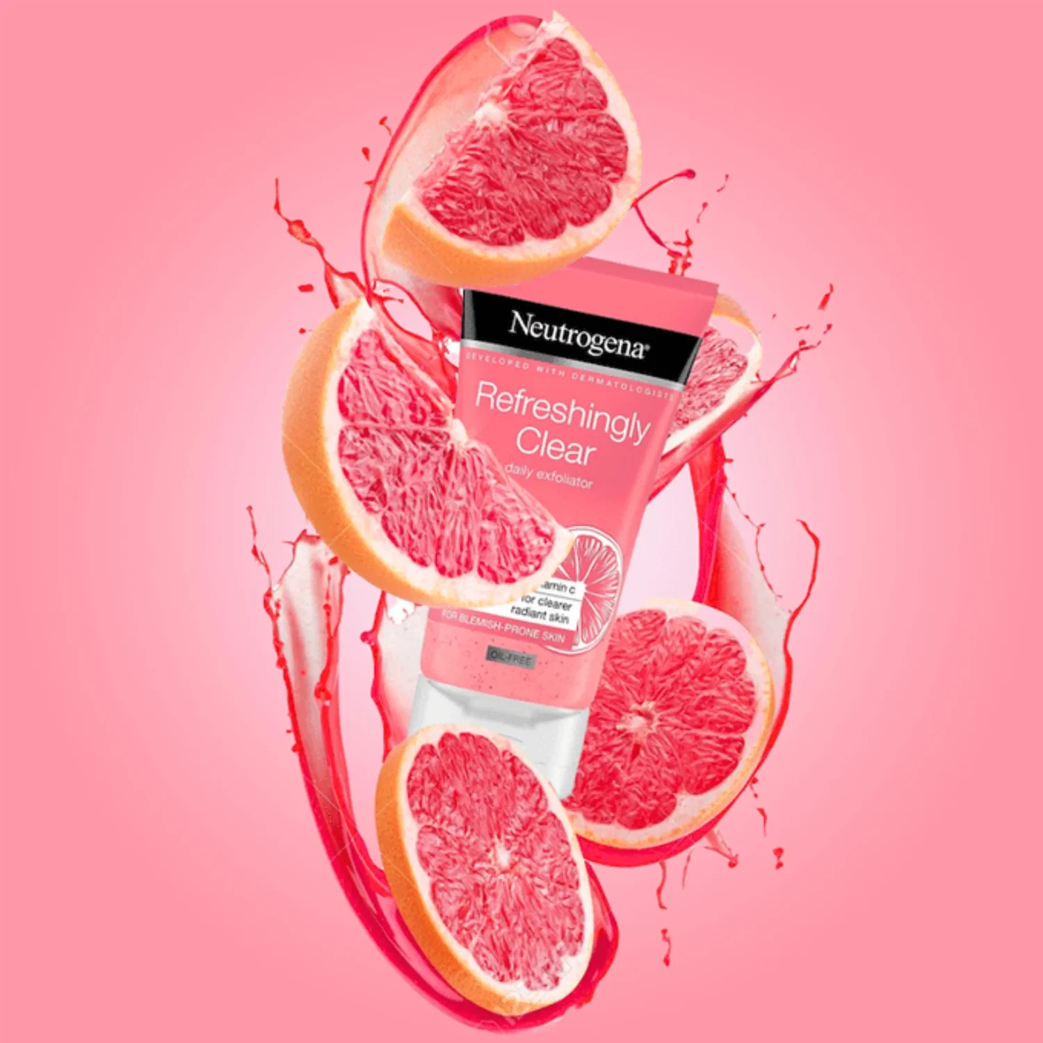 NEUtrogena, Fresh & Clear Daily Exfoliator, Pink Grapefruit & Vitamin C, Blemish