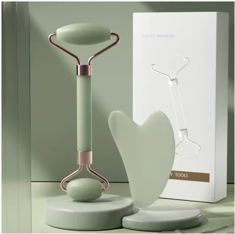 2Pcs Face Massager Roller Guasha Board Resin Scraper Wrinkle Remover Massage Rol