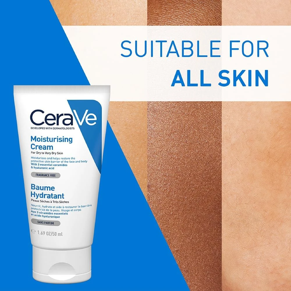CeraVe Moisturizing Cream | 48H Body and Face Moisturizer for Dry to Very Dry Sk