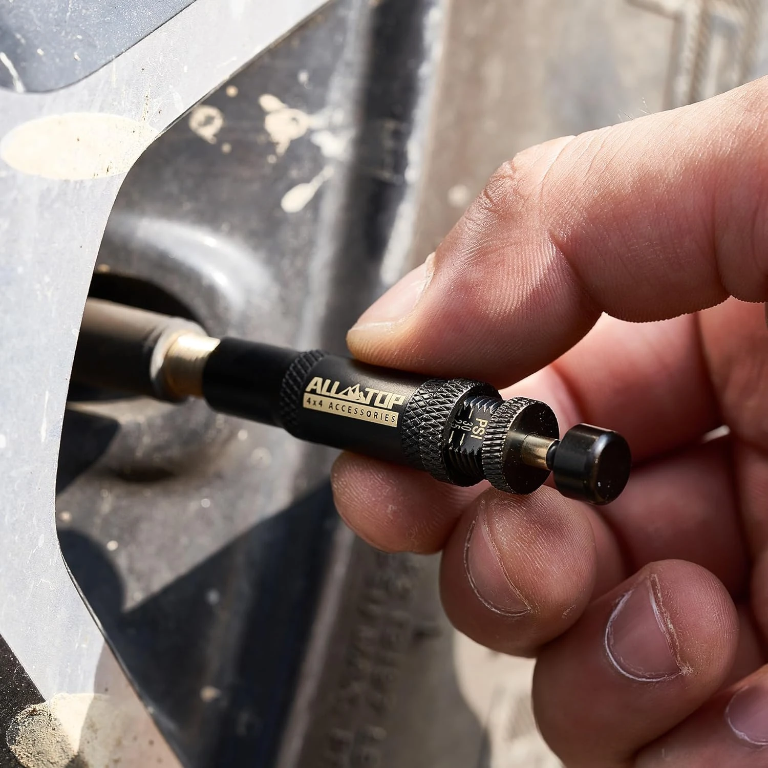 ALL-TOP Adjustable Auto-Stop Tire Deflator Valve Kit (10-30 PSI) 4 PCS Screw-on 