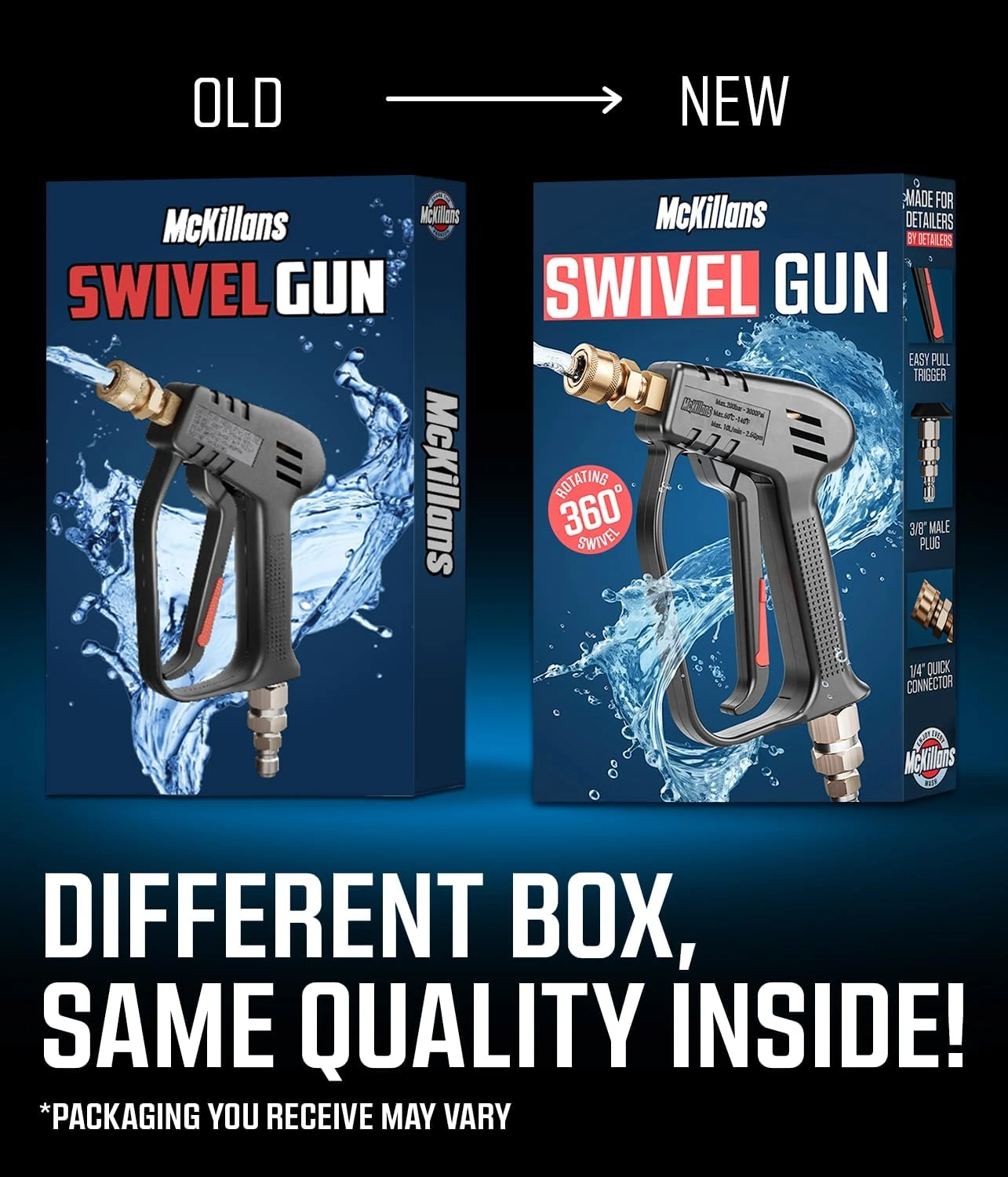 McKillans Short Pressure Washer Gun with Swivel - High Pressure Water Handle wit