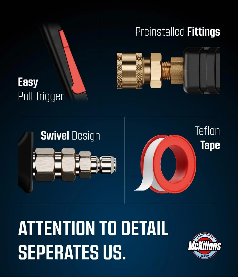 McKillans Short Pressure Washer Gun with Swivel - High Pressure Water Handle wit