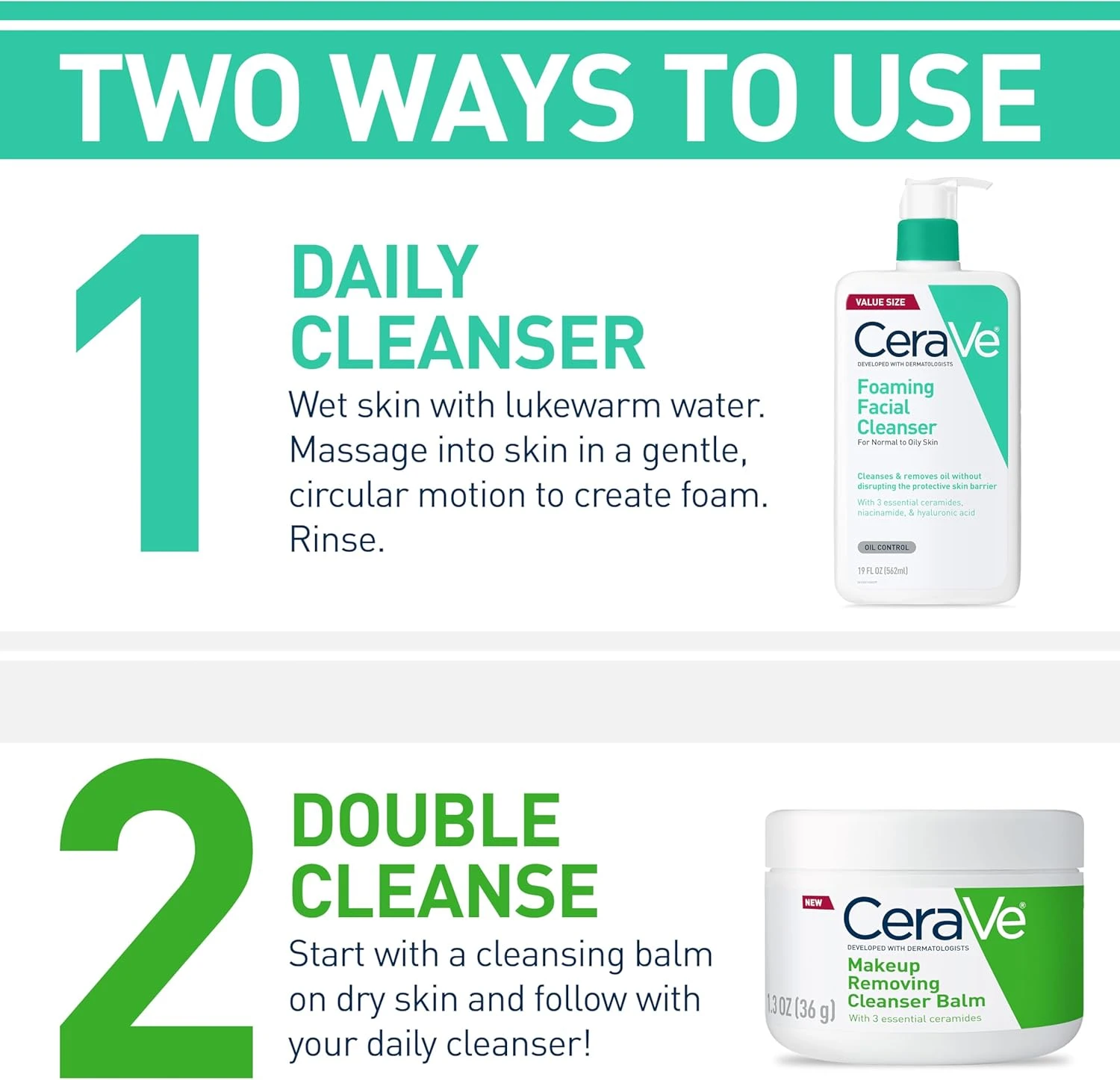 CeraVe CeraVe Foaming Facial Cleanser | Makeup Remover and Daily Face Wash for O