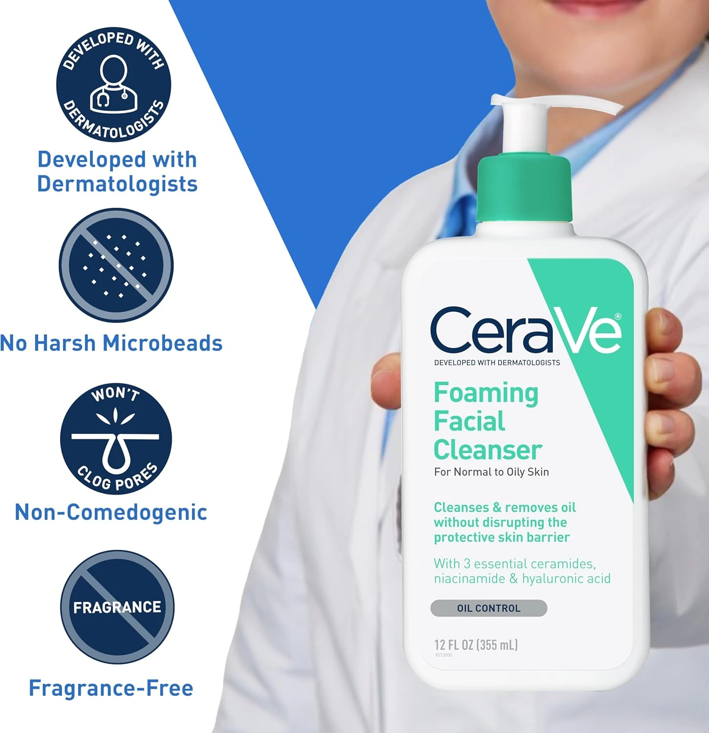 CeraVe CeraVe Foaming Facial Cleanser | Makeup Remover and Daily Face Wash for O