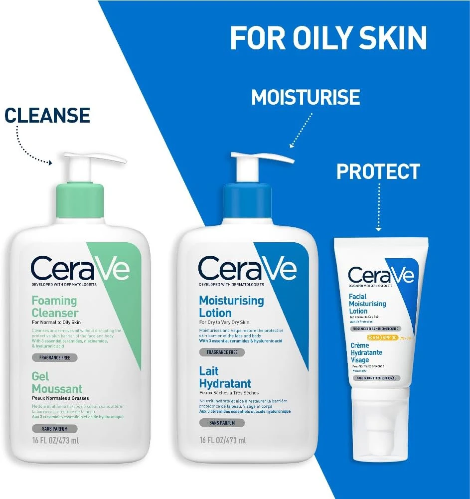 CeraVe Foaming Cleanser | Face and Body Wash for Normal to Oily Skin with Hyalur