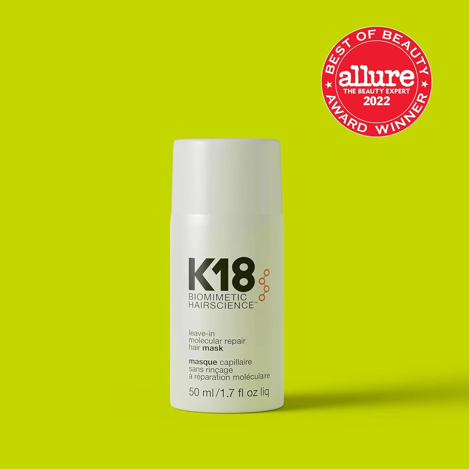 K18 Leave-In Molecular Hair Mask, Repairs Dry or Damaged Hair, Reverse Hair Dama