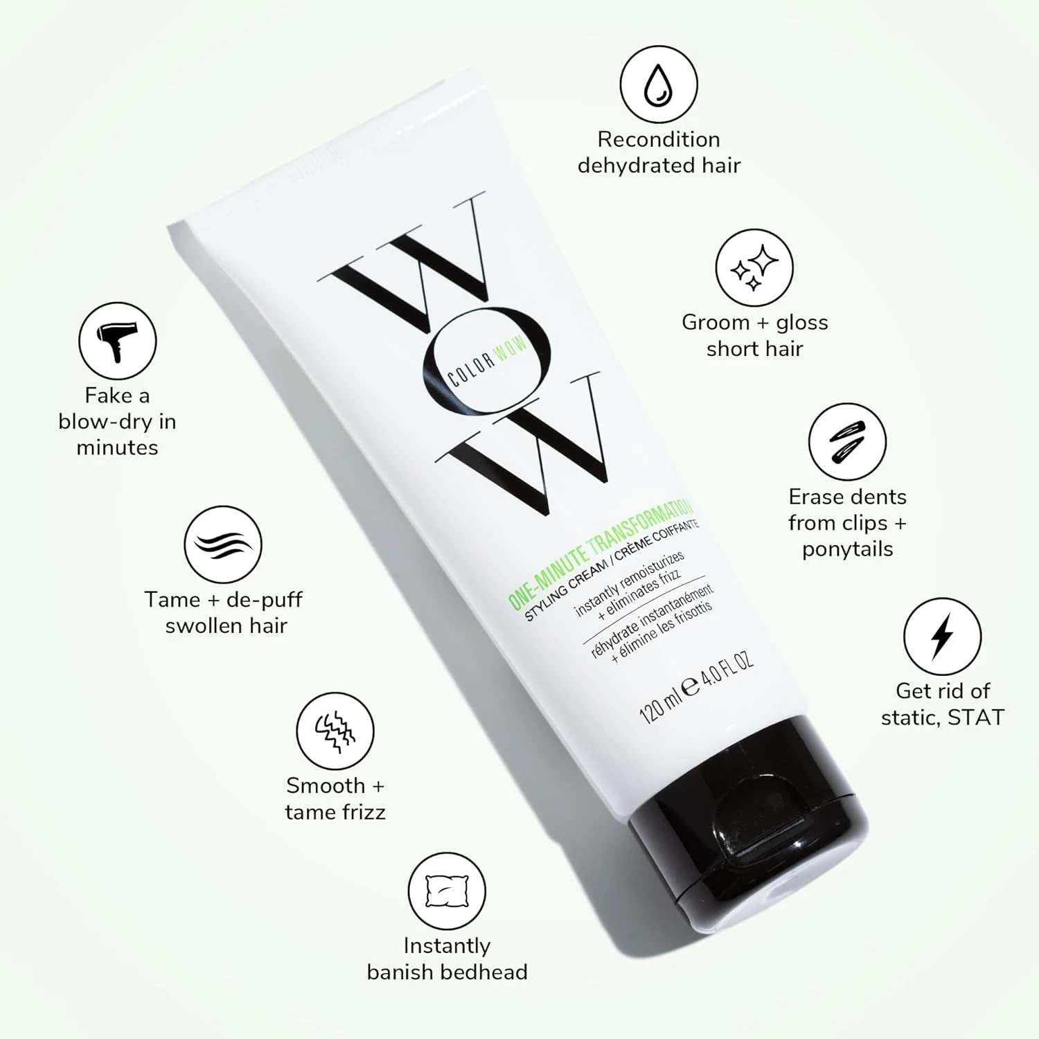 COLOR WOW One Minute Transformation Styling Cream - Instant Frizz Fix with Nouri