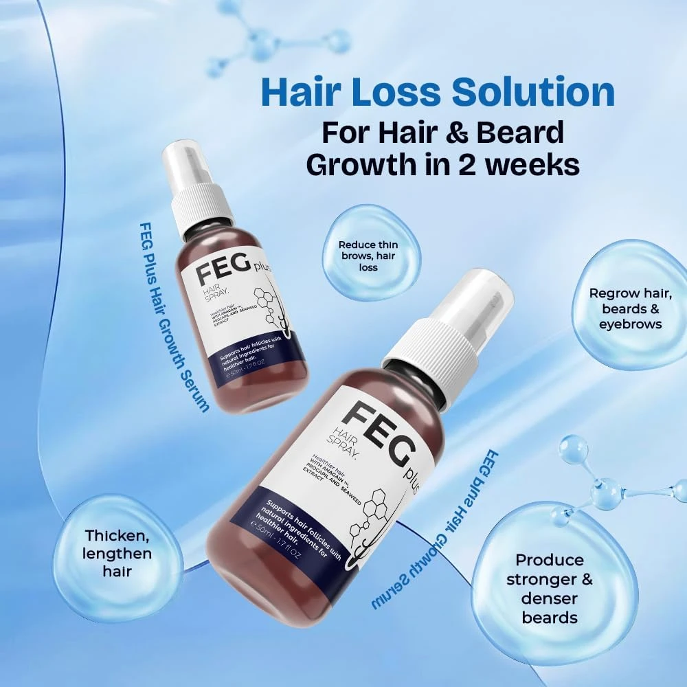 FEGPLUS Rosemary Beard & Hair Growth Serum (50ml), Rosemary Extract Serum Hair S