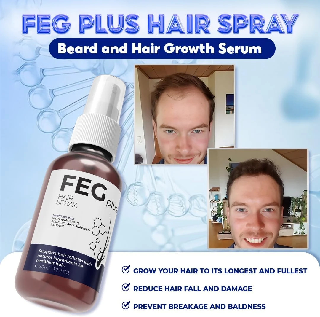 FEGPLUS Rosemary Beard & Hair Growth Serum (50ml), Rosemary Extract Serum Hair S