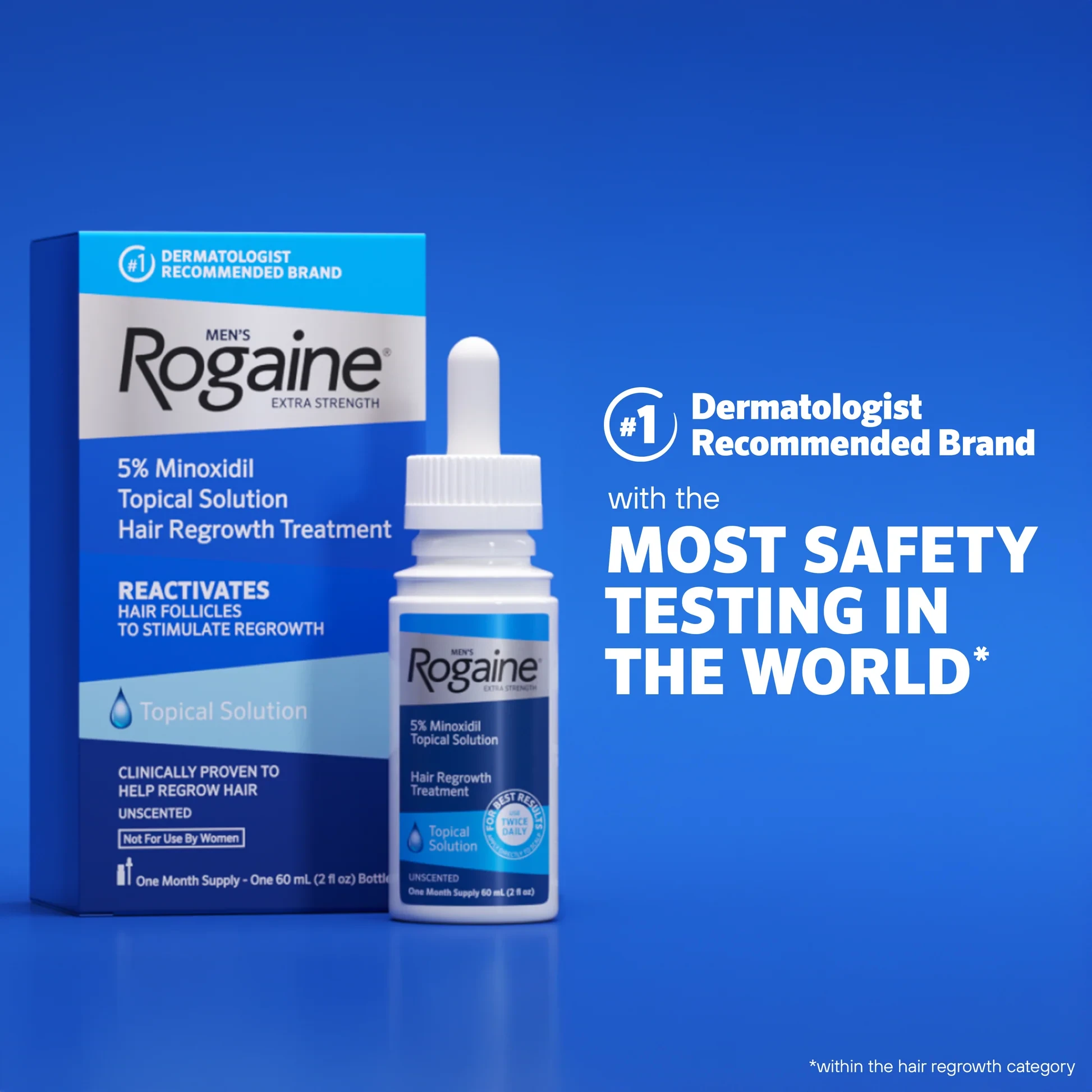 Men’s Rogaine Extra Strength 5% Minoxidil Topical Solution for Hair Loss and Hai
