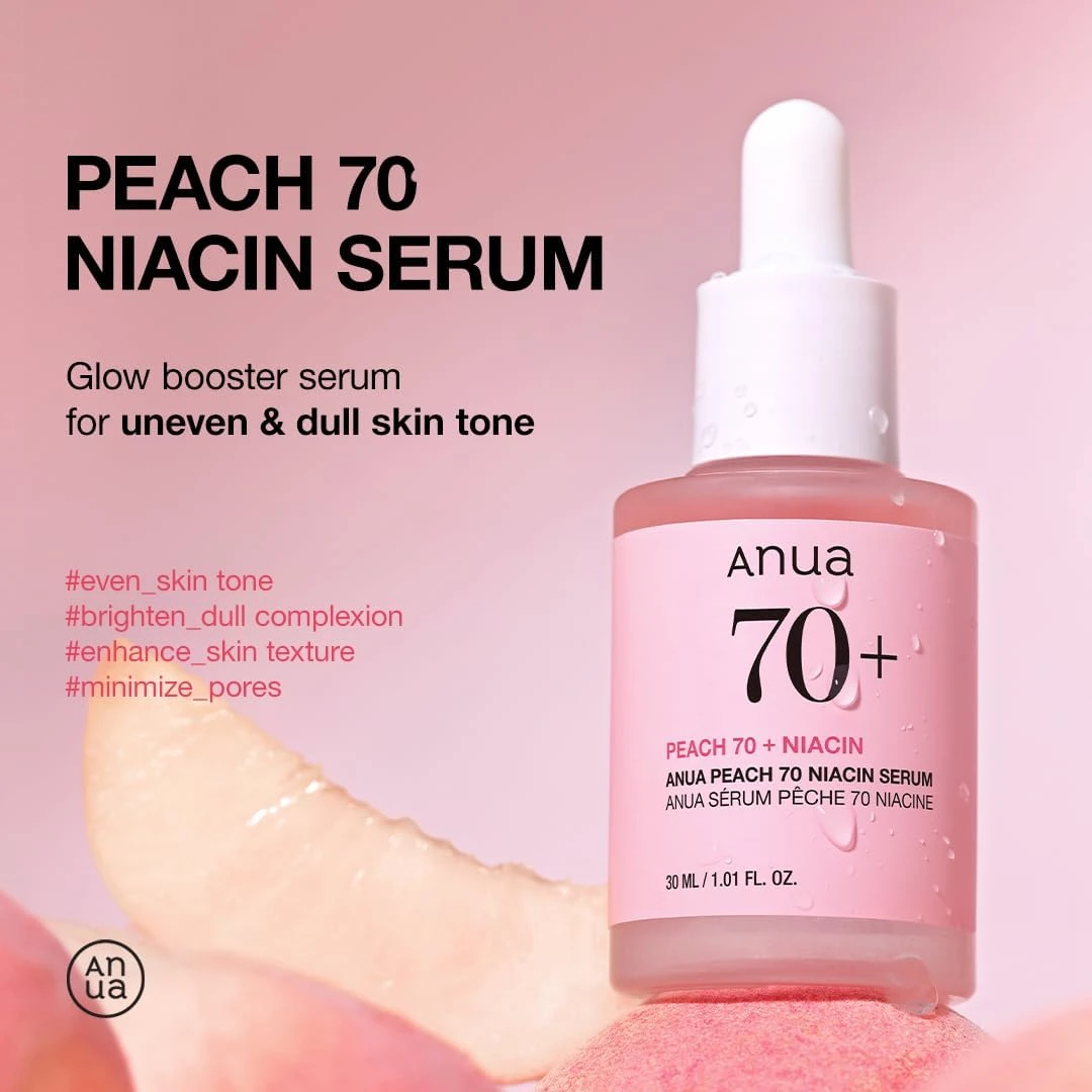 ANUA Peach 70% Niacinamide Serum brightening hydrating face serum hyperpigmentat