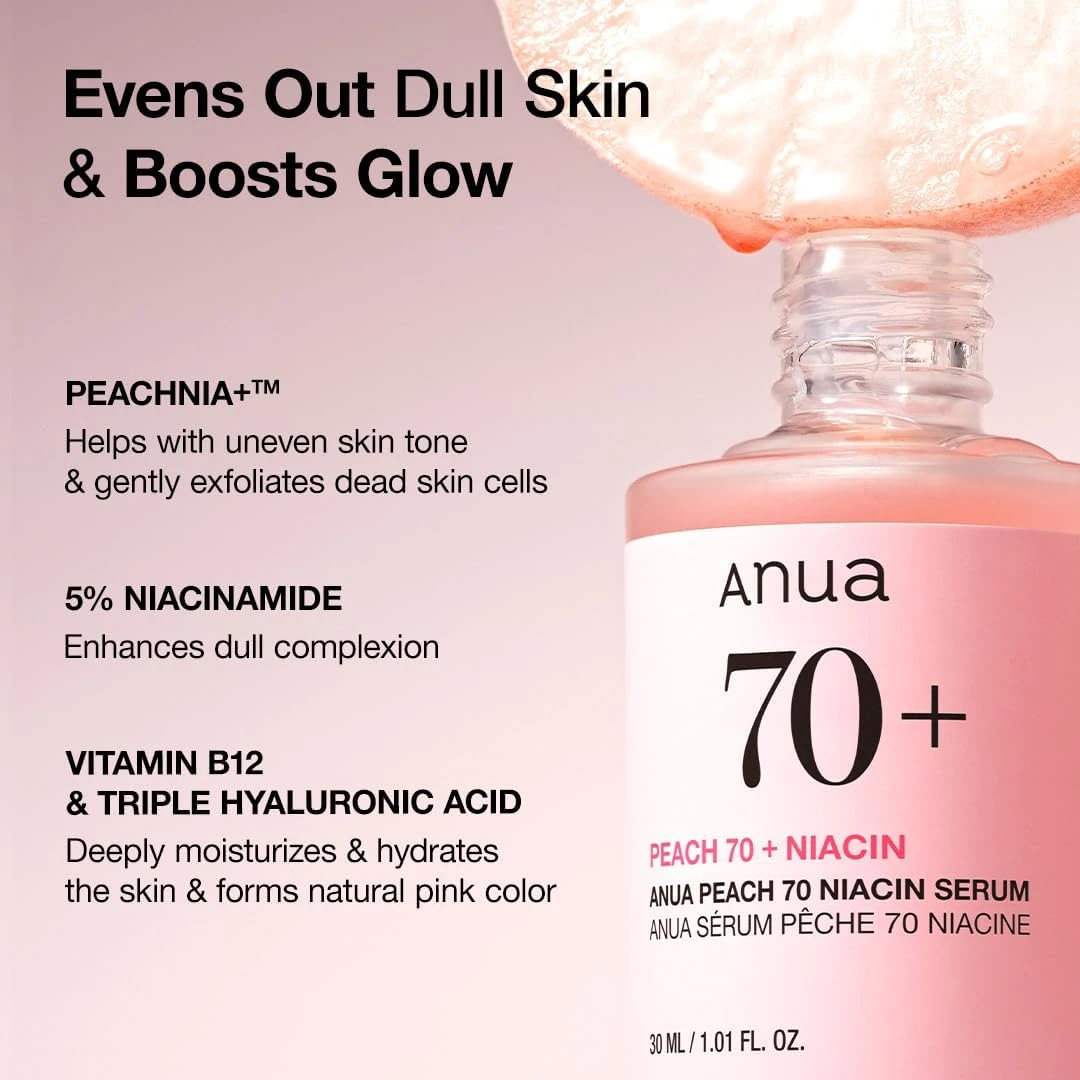 ANUA Peach 70% Niacinamide Serum brightening hydrating face serum hyperpigmentat