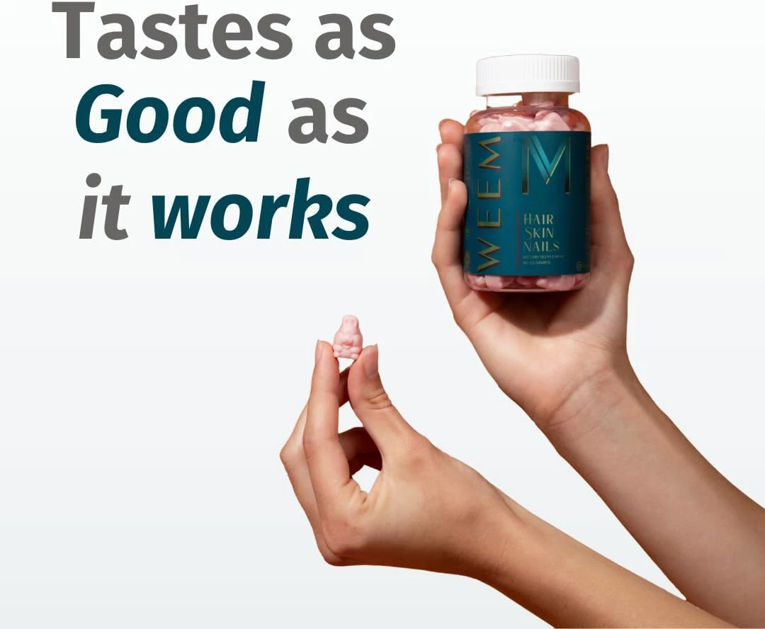 WEEM Biotin Gummies for Hair, Skin and Nails - Vegan Vitamins for Men & Women, S