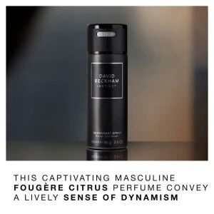 David Beckham Instinct Deodorant Body Spray for Men, Fougère Citrus Perfume, Cap