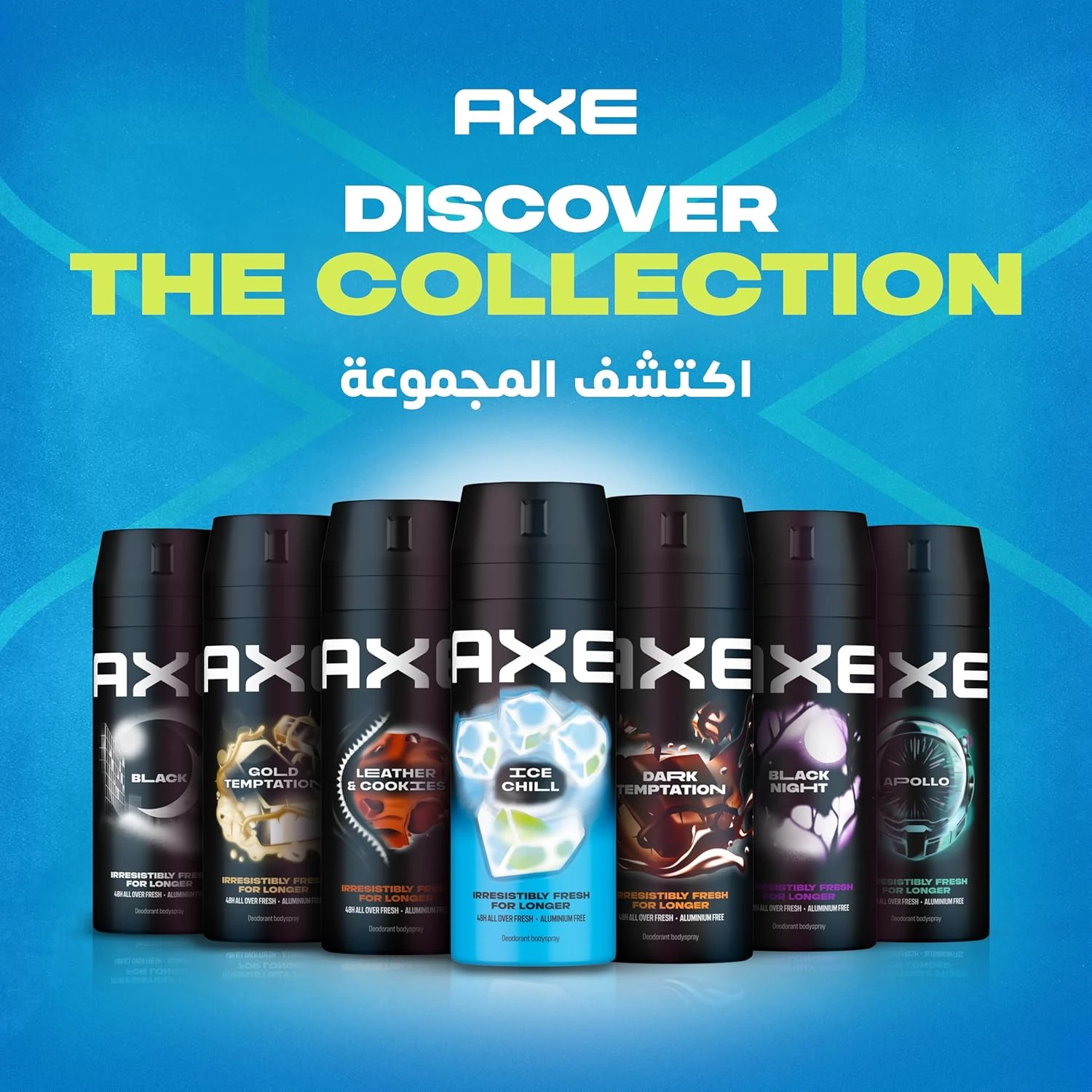 AXE Men Deodorant Body Spray, Irresistibly Fresh for Longer, Ice Chill, 48H All 
