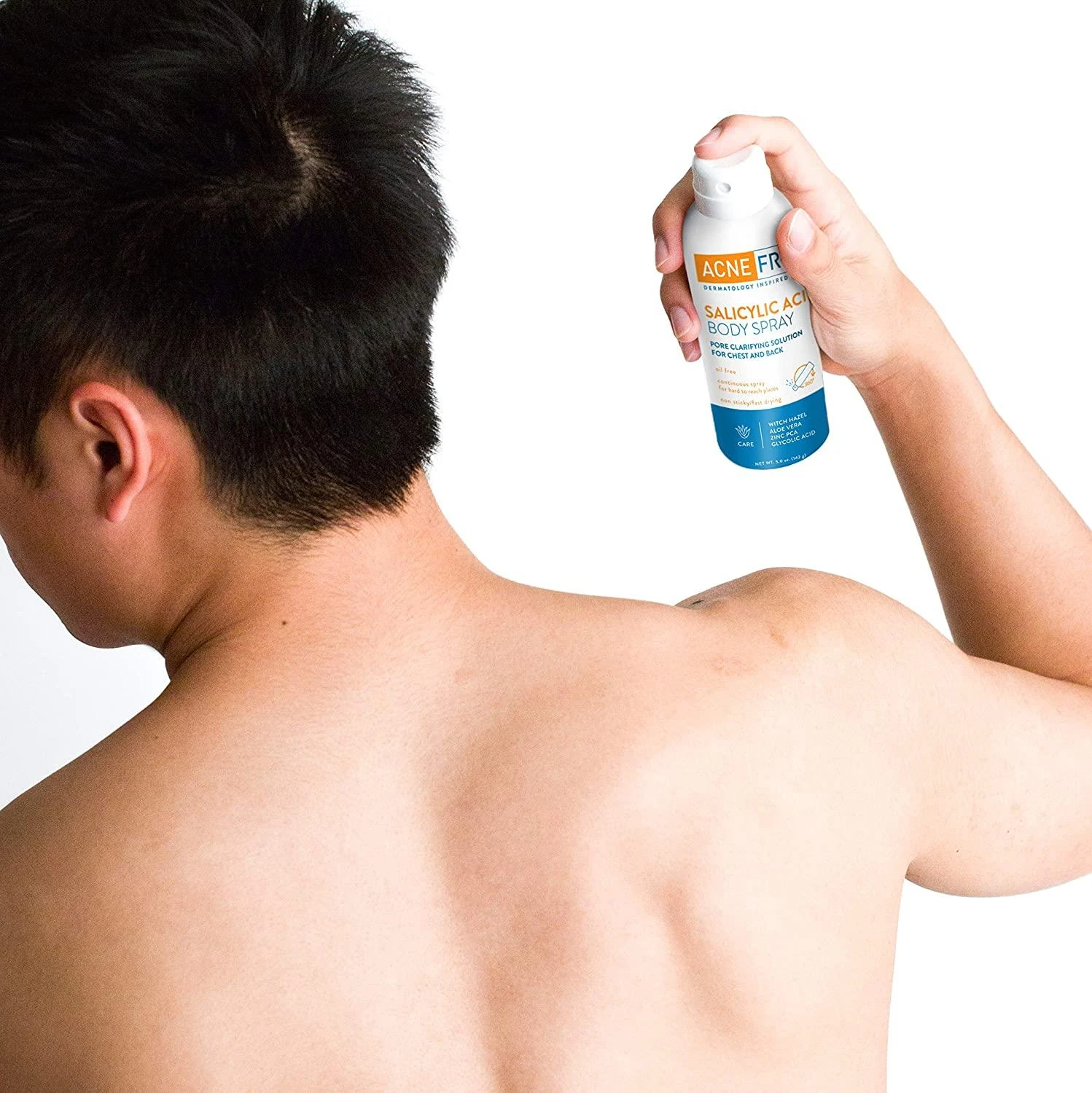 AcneFree Salicylic Acid Body Spray, Pore Clarifying Solution for chest and back,