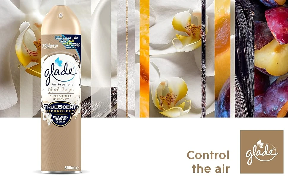 Glade Aerosol Sheer Vanilla Embrace Air Freshener, Refresh Every Room In Your Ho