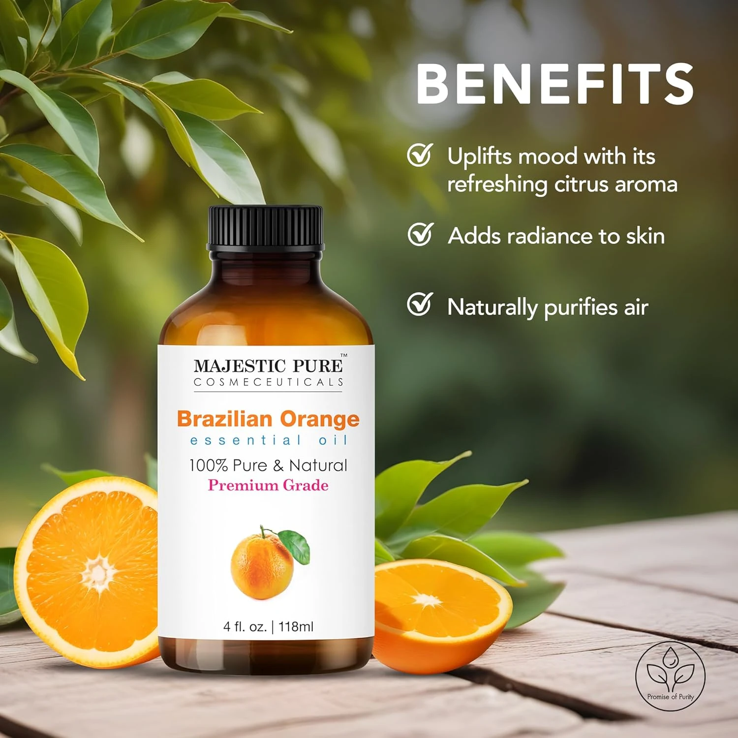 MAJESTIC PURE Brazilian Orange Essential Oil | 100% Pure and Natural | Premium G