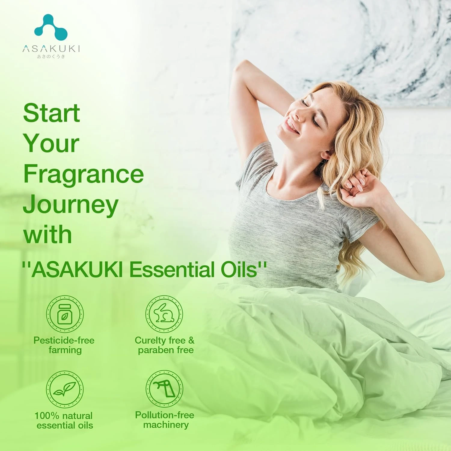 ASAKUKI Tea Tree Essential Oils 30ml, 100% Natural Therapeutic Grade, Aromathera
