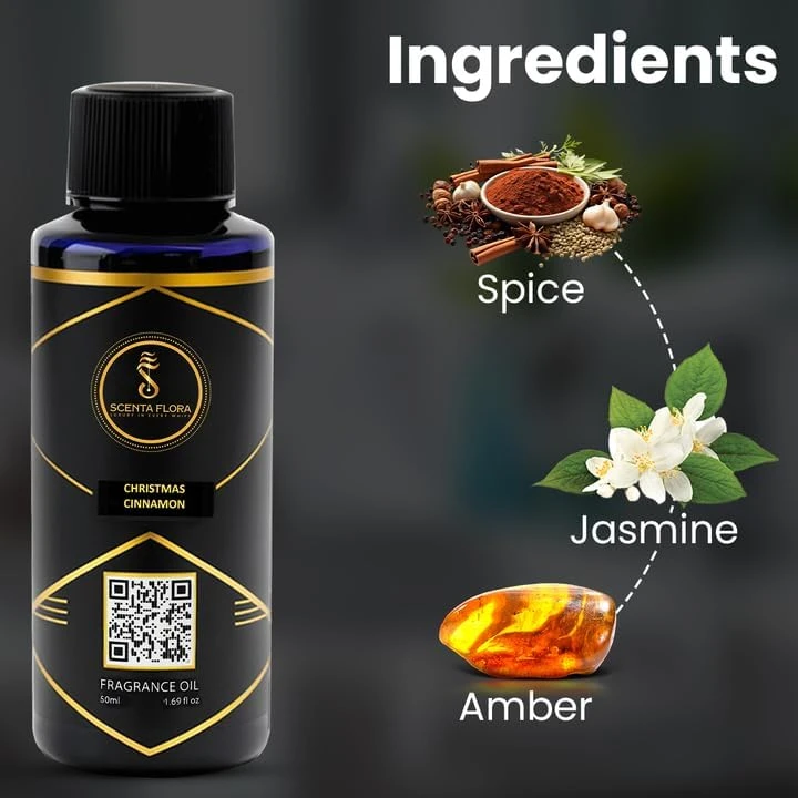 SCENTA FLORA Christmas Cinnamon Fragrance Oil for Scent Diffusers Aromatherapy 5