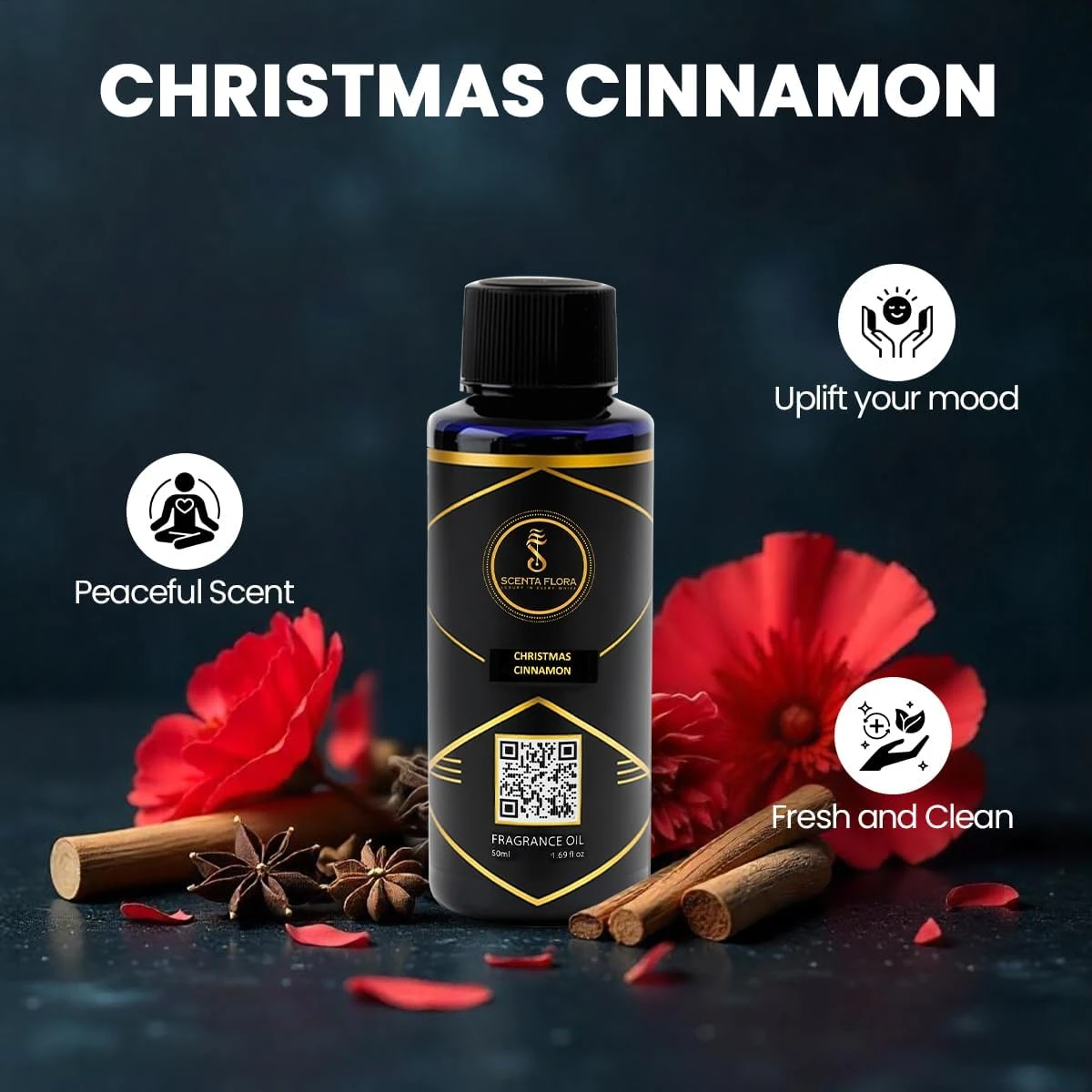SCENTA FLORA Christmas Cinnamon Fragrance Oil for Scent Diffusers Aromatherapy 5