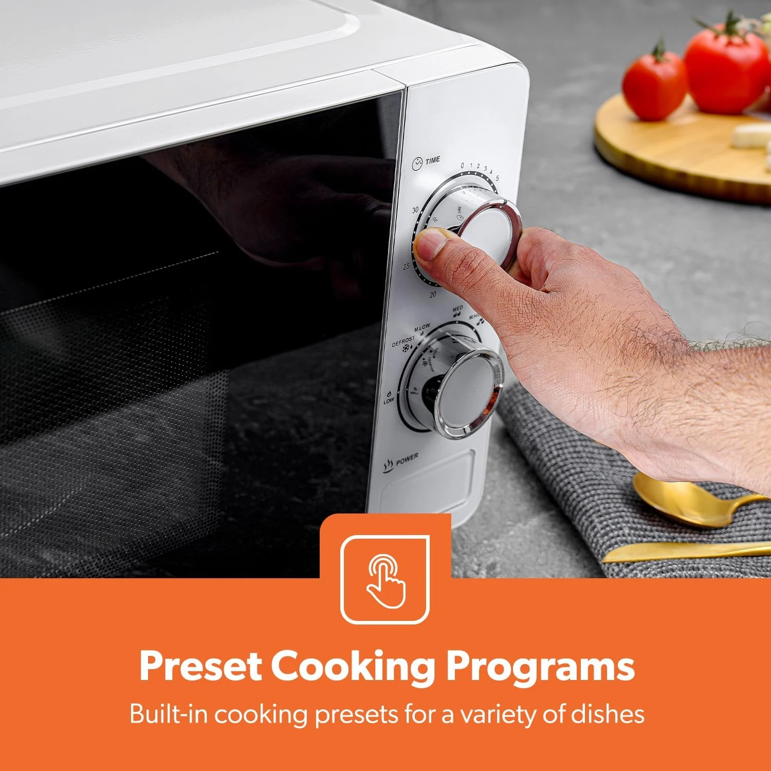 Geepas 20L Microwave Oven - 1100W Solo Microwave Oven with 5 Power Levels - Rehe