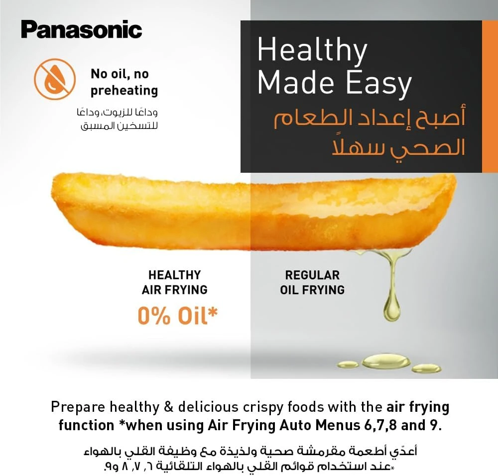 Panasonic 27L 4-In-1 Convection Microwave Oven, Nn-Cd67, Black, With Healthy Air