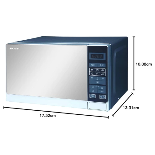 Sharp 20 Liter Digital Solo Microwave, Silver R-20Mt-S With 6 Auto Cooking Menu'