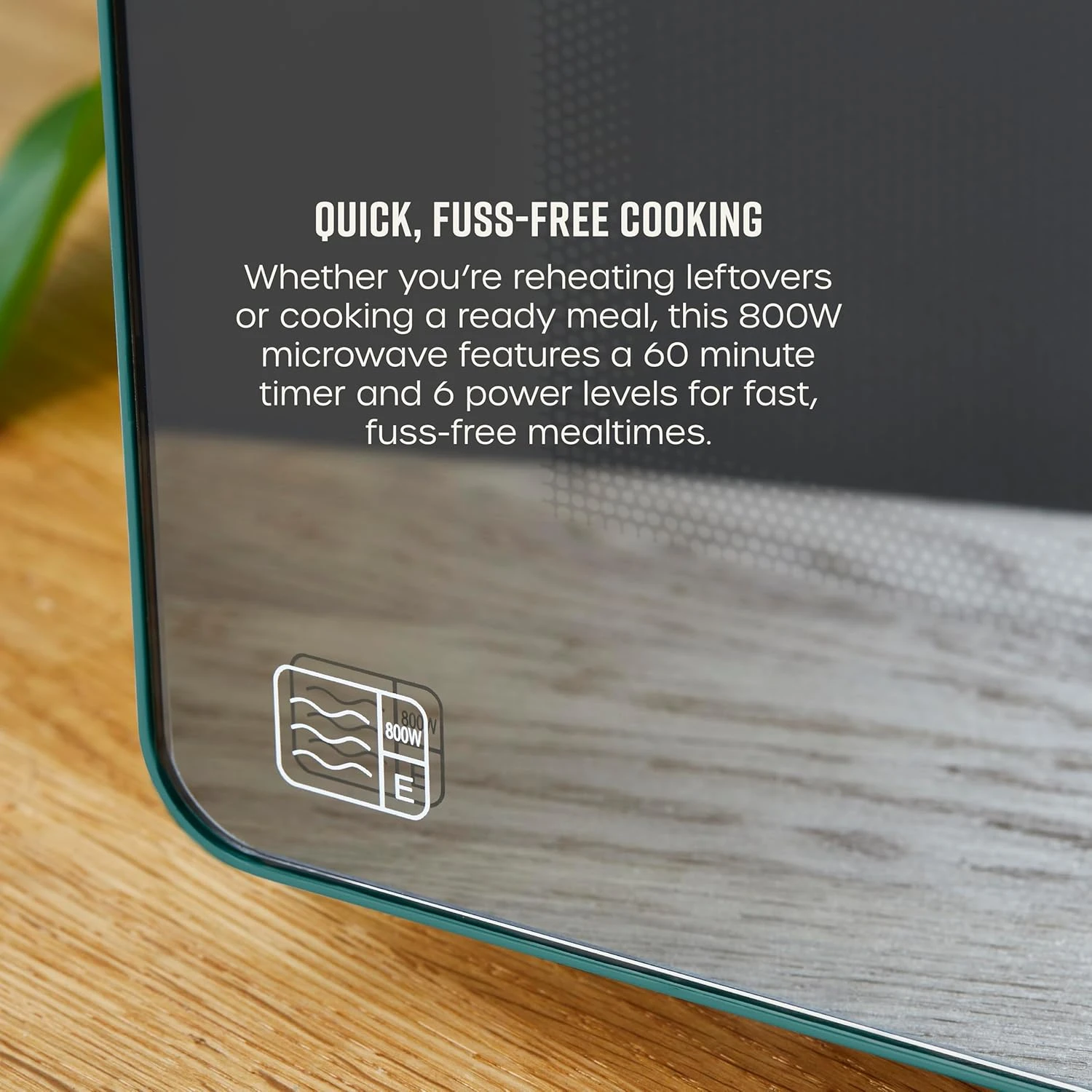 Swan SM22036LGREN Nordic LED Digital Microwave with Glass Turntable, 6 Power Lev