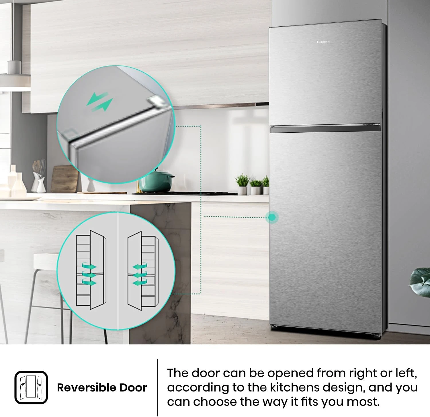 Hisense HTM60320D3, 418 Litres Top Mount Refrigerator with Inverter Compressor, 