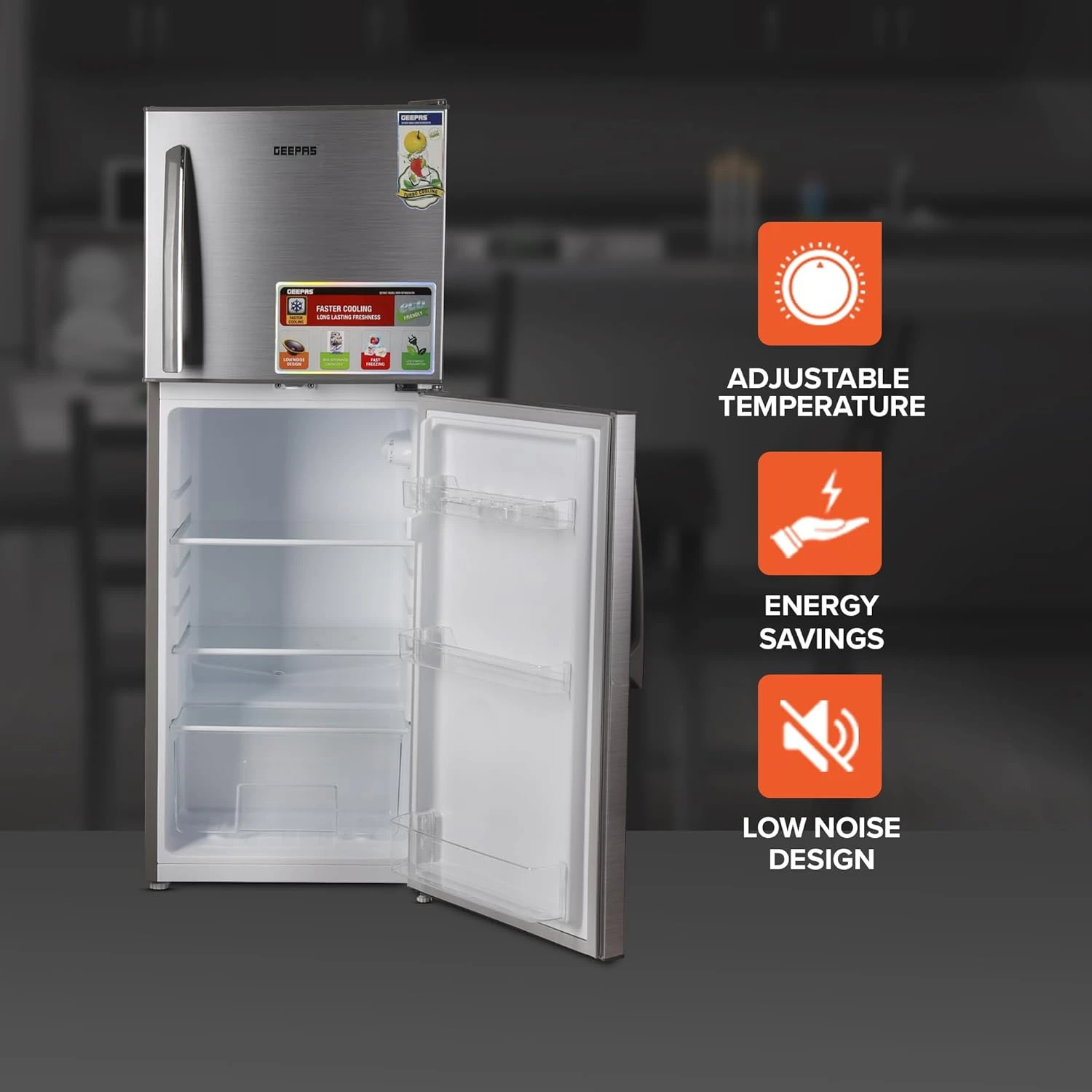 200L Gross/130L Net Capacity, Double Door Defrost Refrigerator With Grip Handle,