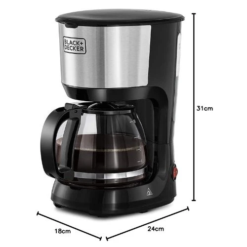 Black+Decker 750W 10 Cup Coffee Maker/Coffee Machine With Glass Carafe For Drip 